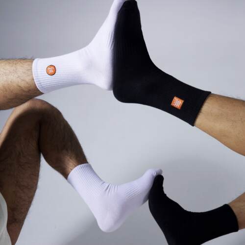 ARROW趣味可无刺绣男长白袜黑四季春夏款吸汗透气