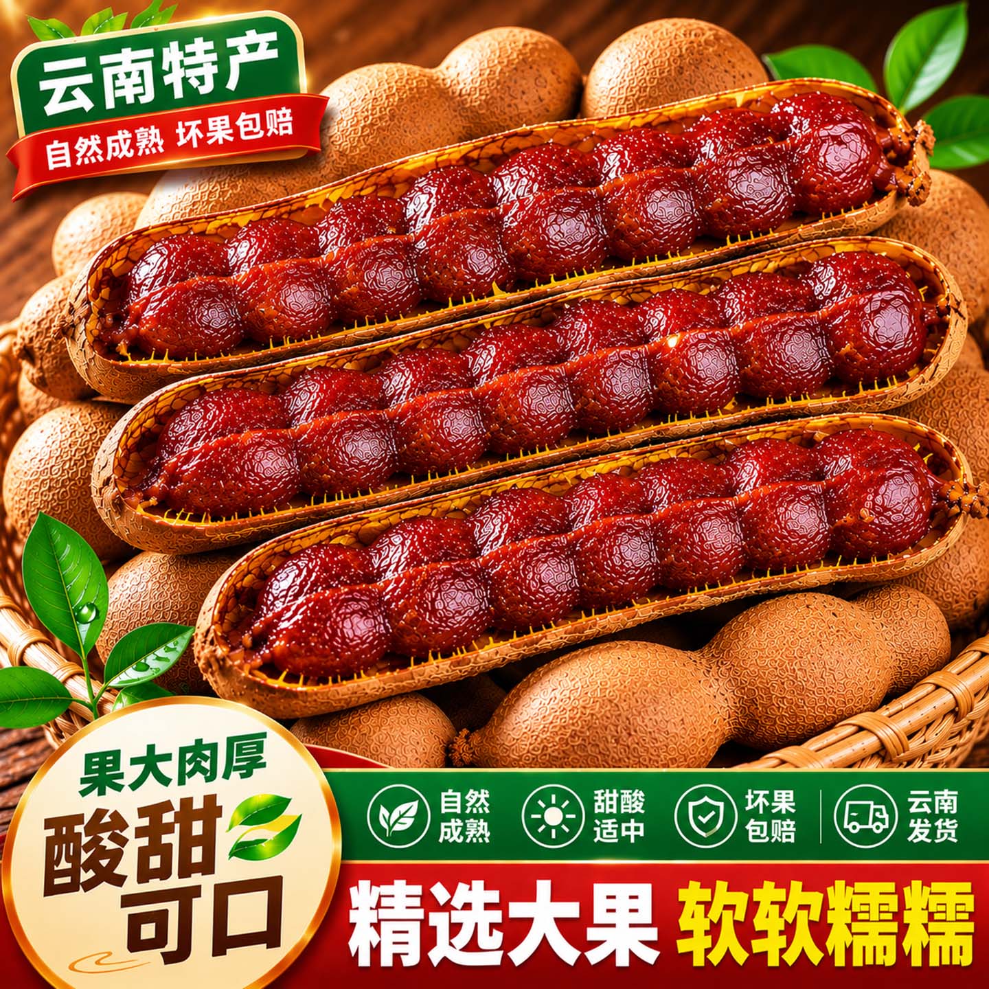 甜酸角云南特产新鲜大果西双版纳零食罗望子酸角酸豆角水果当季