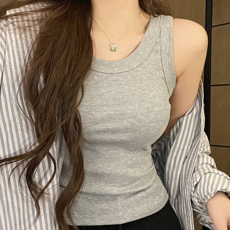 吊带背心女2025新款防走光遮副乳外穿内搭工字宽肩带打底无袖上衣