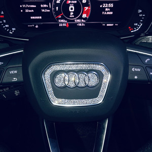 新款镶钻奥迪Q5LQ3Q2LA3A4LA5A6LA7Q7Q8方向盘车标改装饰车贴钻石