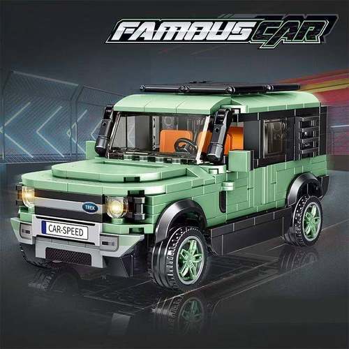 硬派越野车积木路虎卫士汽车拼装模型机械组男孩益智儿童玩具礼物