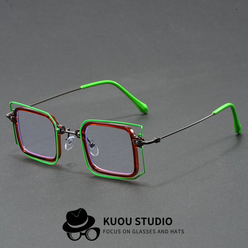 小众时尚潮流眼镜框架个性时髦双层小方框太阳镜男女配近视防蓝光