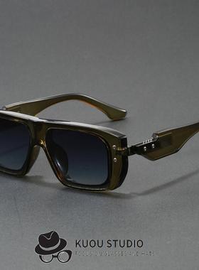 时尚小众长方形大粗框太阳眼镜男女通用个性镜腿遮阳墨镜防紫外线