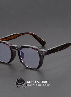 日式厚边框527双色眼镜手工复古眼镜框男黑框文艺防蓝光近视眼镜