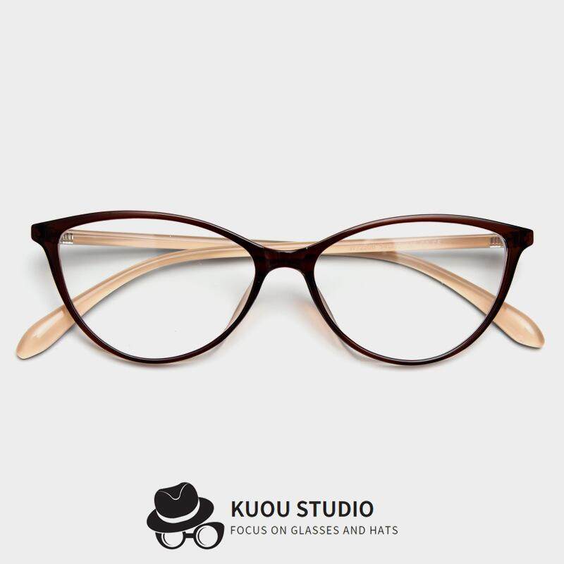 韩国轻细框TR90猫形近视眼镜框架女网红素颜平光镜学生镜