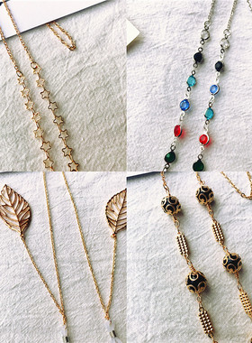 韩版复古太阳眼镜链条网红同款欧美防滑挂绳眼镜框链子墨镜挂链