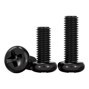 金超PM发黑色盘头十字螺丝圆头机丝牙螺钉M1M1.6M2M3M3.5M4M5M6mm