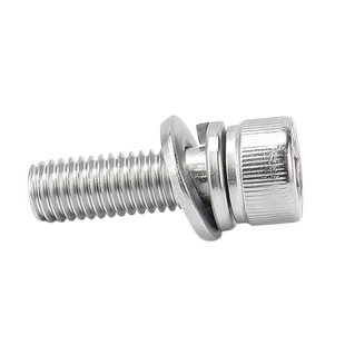 304不锈钢内六角螺丝钉三组合螺栓圆柱头平弹垫片3M4M5M6M8M10M12