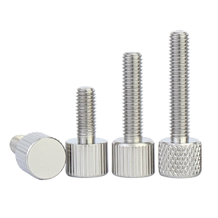 304不锈钢圆形手拧螺丝单头滚花平头小头螺钉M2M2.5M3M4M5M6M8mm