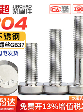 304不锈钢螺栓T型螺丝槽用螺栓T形压板螺丝MM6M8M10M12M16M20GB37