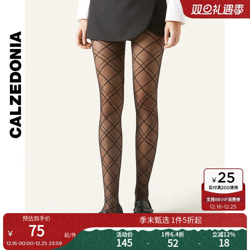 CALZEDONIA卡泽意袜格纹连裤袜