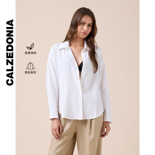 CALZEDONIA卡泽意袜休闲亚麻衬衫