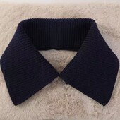 秋冬防脏领毛线针织罗纹领口翻领尖领时尚 百搭大衣柔软保暖辅料