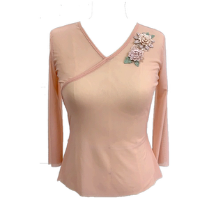 古典舞蹈练功服女飘逸身韵纱衣短款喇叭网纱上衣跳舞专用夏季新款