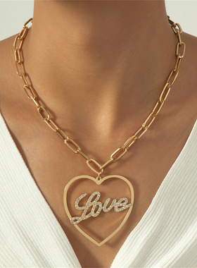 瑞丽风时尚个性简约百搭金色项链