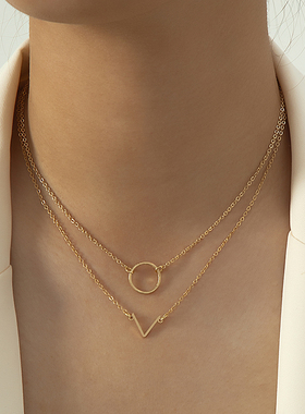 欧美风时尚个性简约小众项链套装