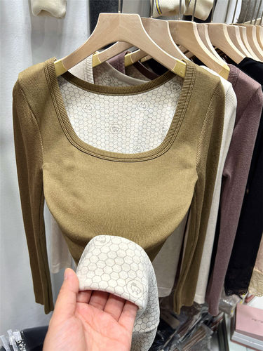 加绒加厚针织衫自发热保暖内搭