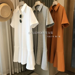 裙子甜美森系高级感显瘦鱼尾短袖 新款 t恤女连衣裙 2021夏季 polo衫