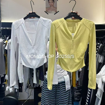 十三行2025春夏新款韩版洋气时尚百搭纯色假两件显瘦拉链防晒上衣