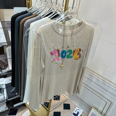 软糯圆领羊毛打底衫2025新款女士秋冬季修身爆款加绒加厚t恤内搭