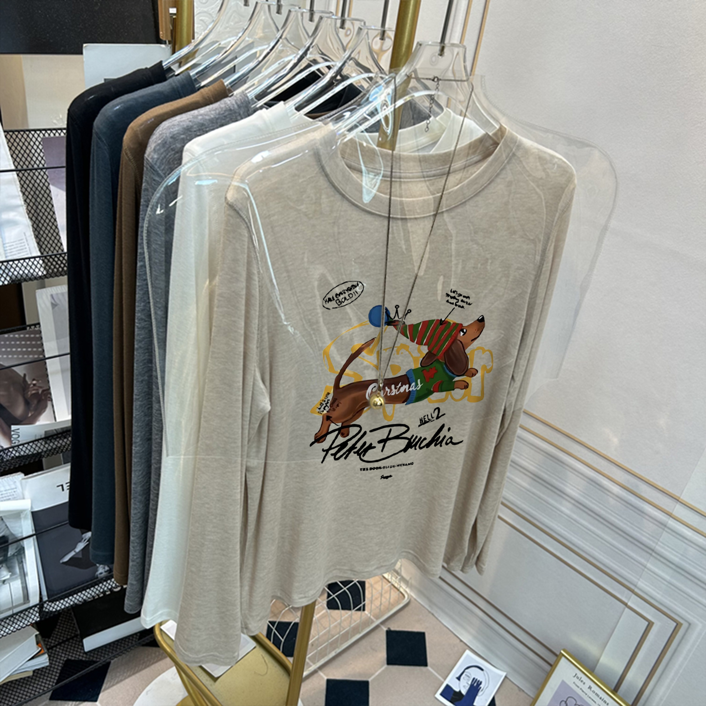 软糯圆领羊毛打底衫2025新款女士秋冬季修身爆款加绒加厚t恤内搭