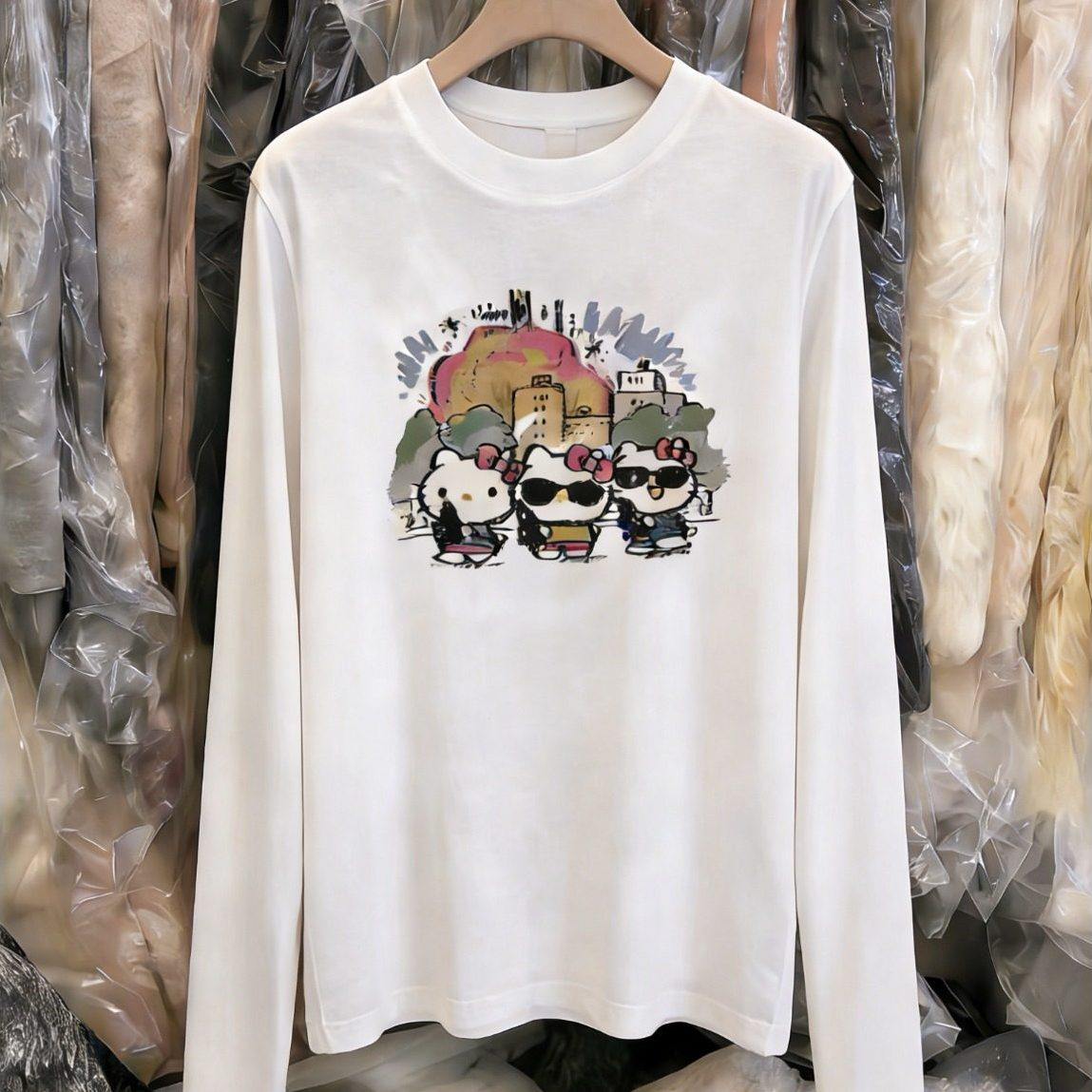 韩国东大门春季新款时尚圆领宽松百搭卡通图案磨毛长袖T恤上衣女,女装/女士精品,T恤,淘宝优惠券,粉丝福利购,淘宝优惠卷