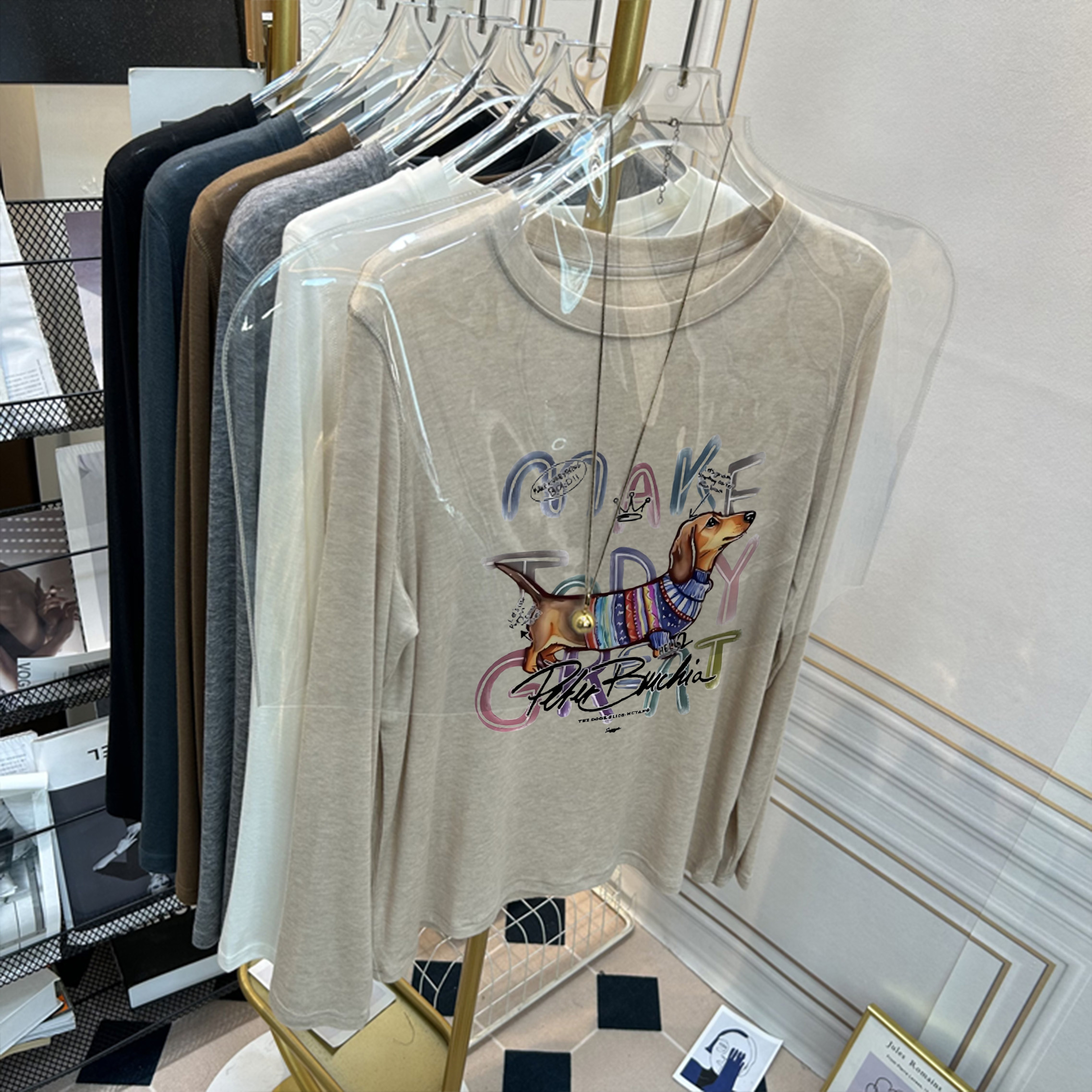 软糯圆领羊毛打底衫2025新款女士秋冬季修身爆款加绒加厚t恤内搭