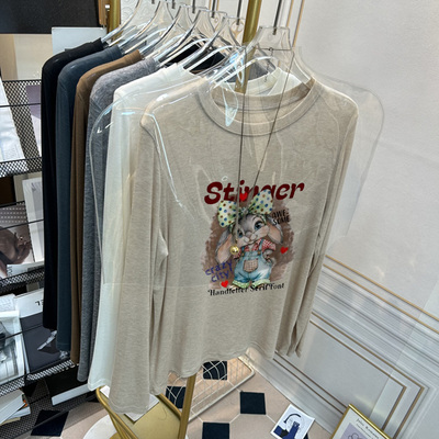 软糯圆领羊毛打底衫2025新款女士秋冬季修身爆款加绒加厚t恤内搭