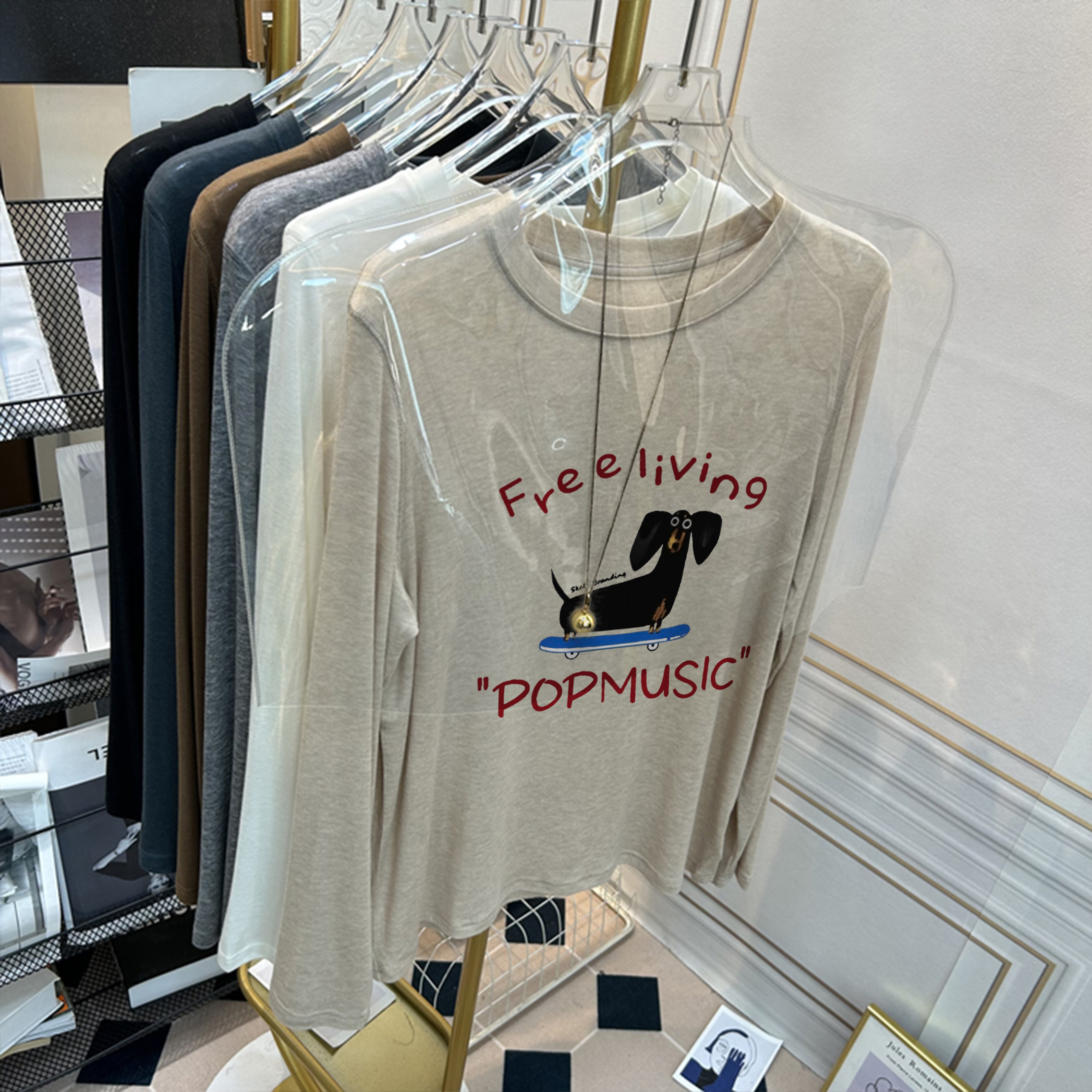 软糯圆领羊毛打底衫2025新款女士秋冬季修身爆款加绒加厚t恤内搭