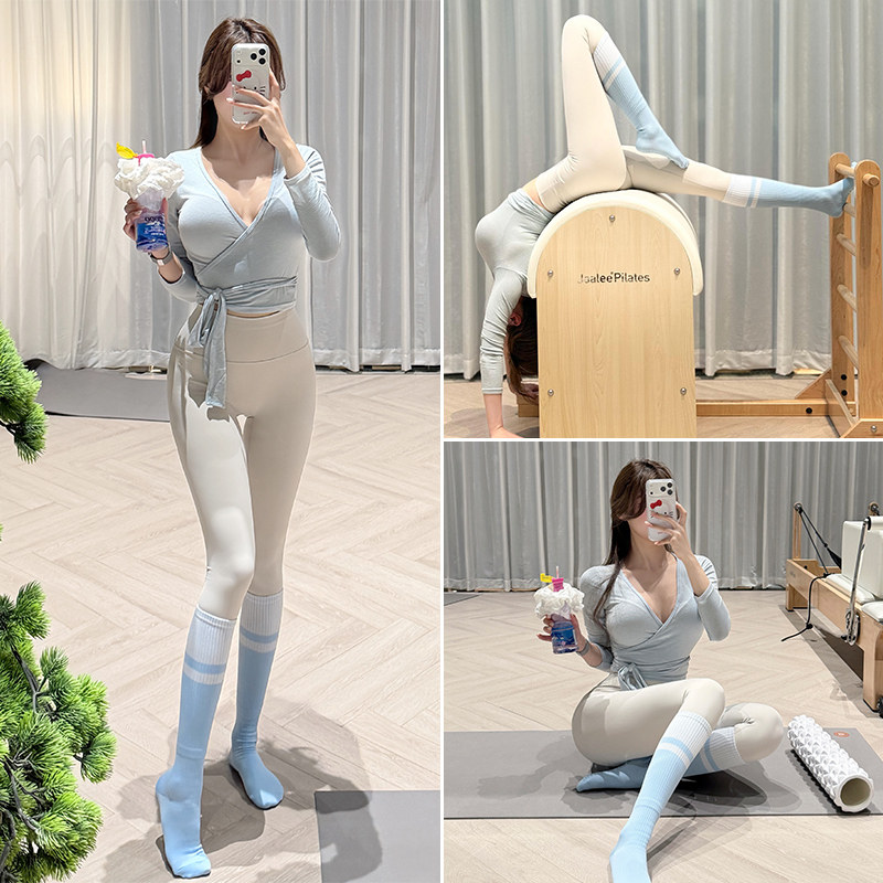 绝美普拉提套装性感绑带修身健身上衣高腰收腹蜜桃臀瑜伽裤新款
