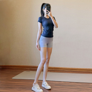蜜桃健身裤女高腰提臀三分裤夏季新款运动短裤外穿无痕收腹瑜伽裤