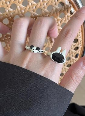 可爱卡通小狗戒指2024年新款