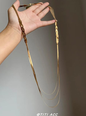 欧美个性蛇骨链多层极简冷淡风颈链小众设计气质简约项链女配饰潮