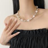 复古不规则异形巴洛克珍珠项链女轻奢高级感锁骨链简约气质颈链潮