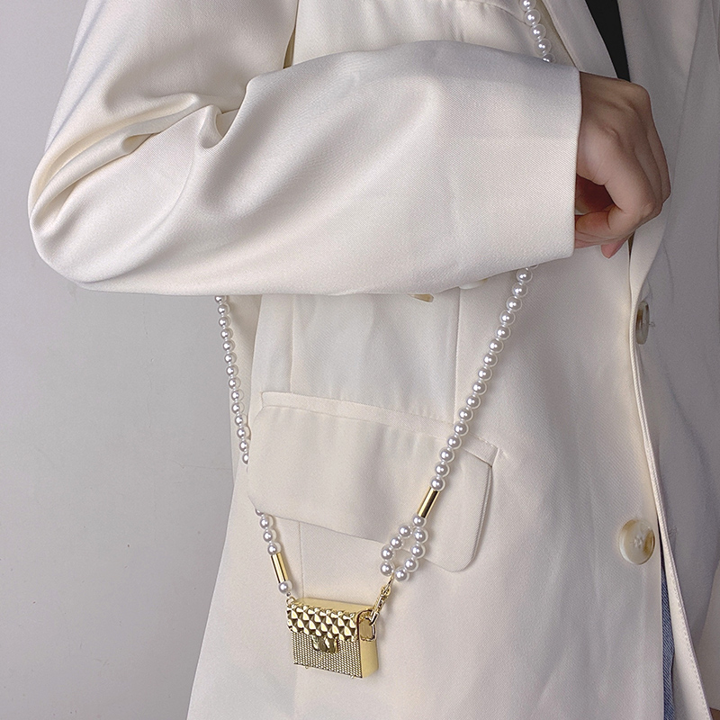 欧美时尚珍珠链条金属腰带耳机