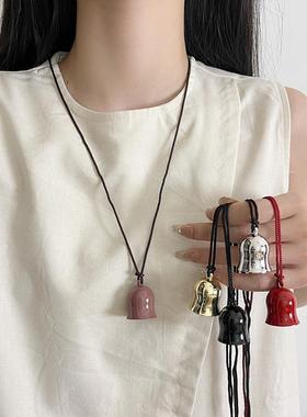 向日葵欧尼大号铃铛吊坠长项链