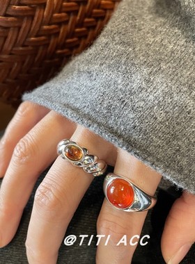 权力！复古美拉德开口戒指女新中式文艺气质小众高级感食指戒指环