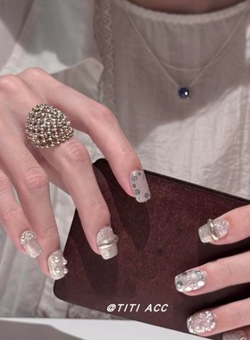 韩国设计师款！ins风银色编织感戒指轻奢小众高级感手饰个性指环