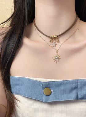 美拉德风甜辣复古皮质双层choker