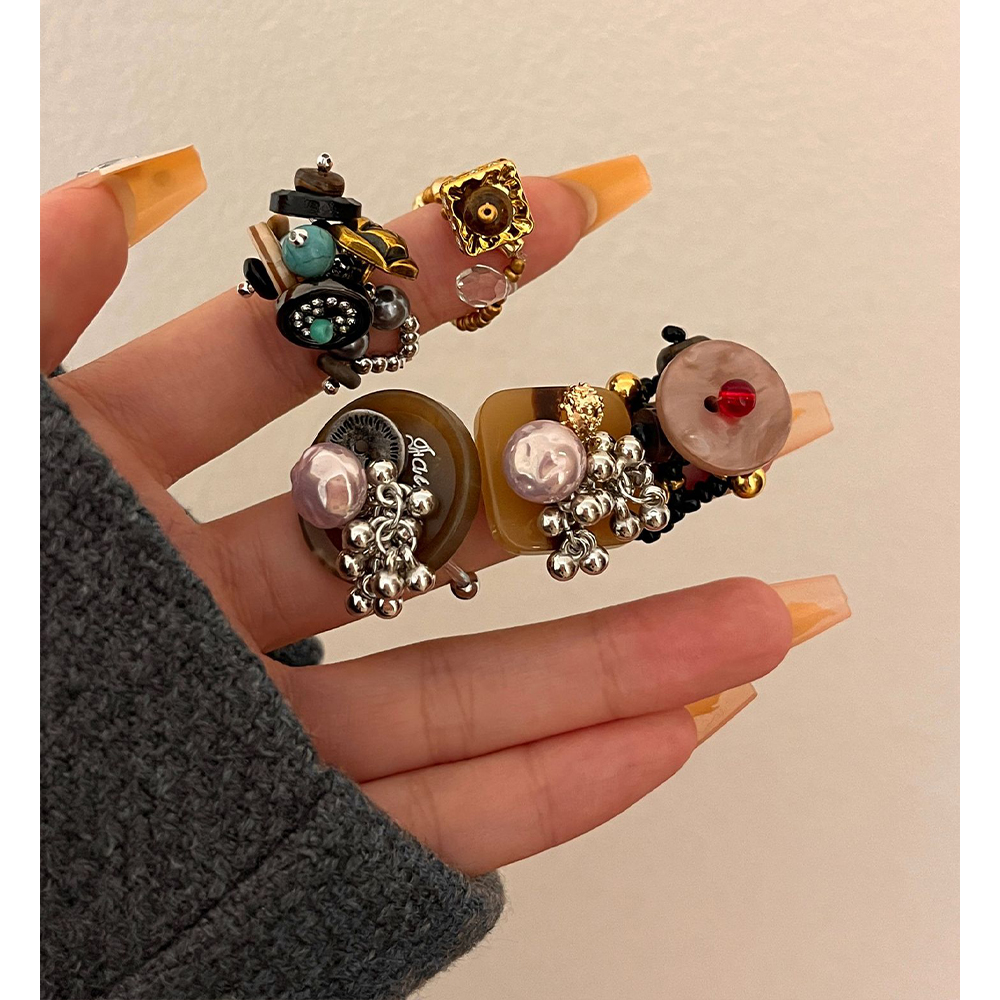 小众设计手工串珠小贝壳戒指