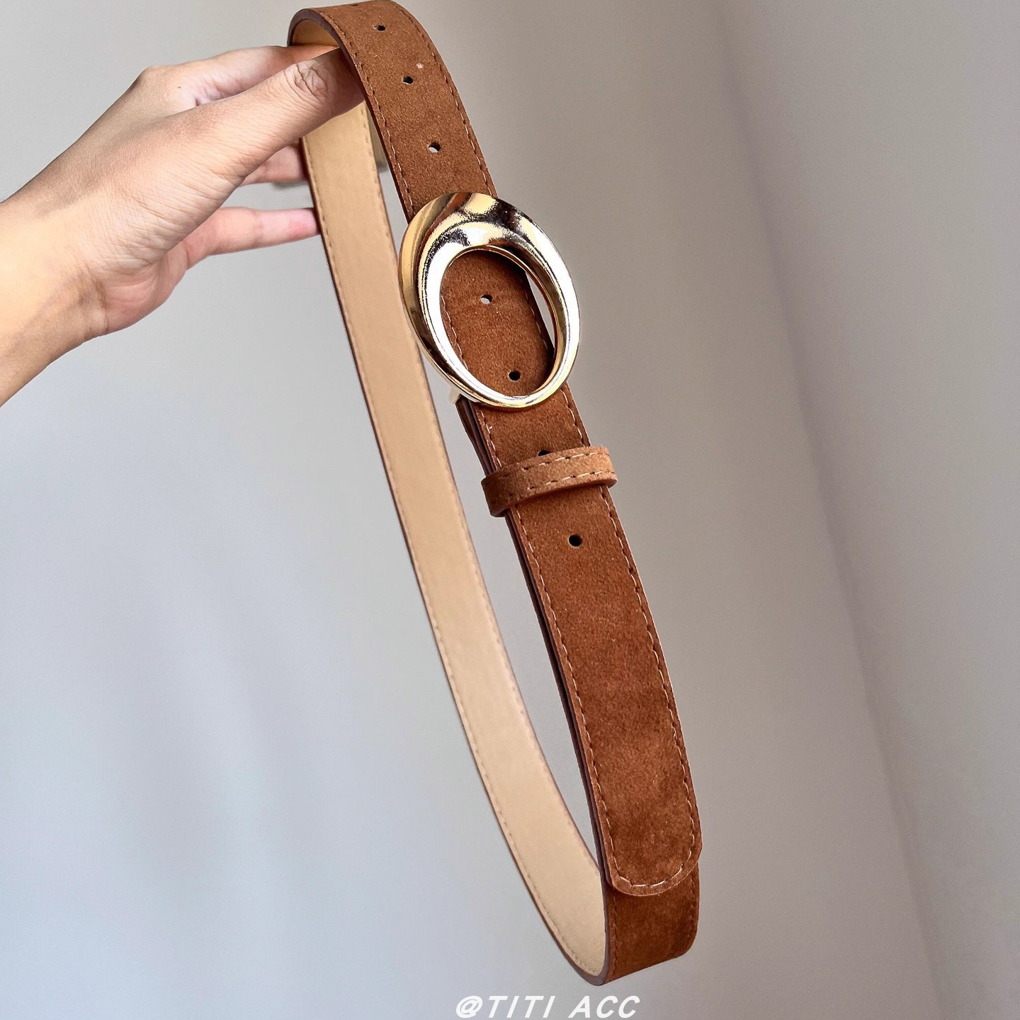 韩国东大门同款咖色麂皮绒宽腰带女款辣妹装饰配裙子轻奢复古皮带