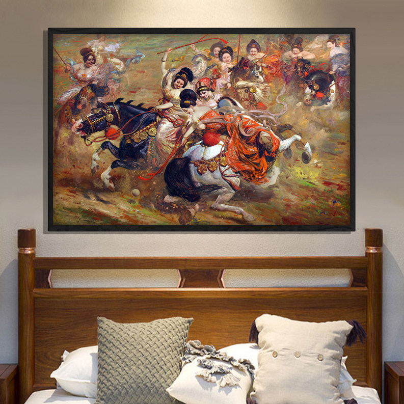 嘉橙戎锦客厅玄关装饰画背景墙壁画挂画中国古典美人仕女包邮