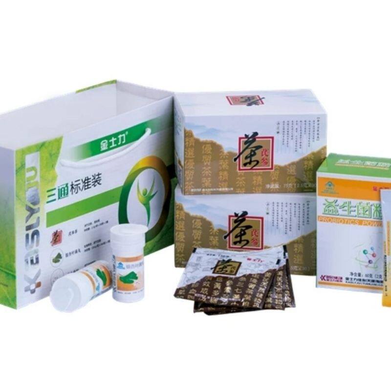 金士力三通套装 标准套装 2盒芪参茶 2瓶滴丸 1盒益生菌粉