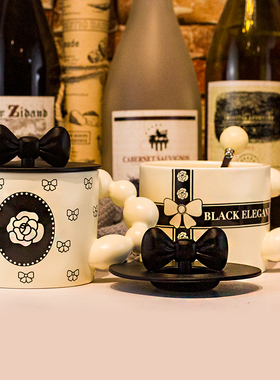 杯子马克杯陶瓷法式ins奶油高颜值女生带盖勺早餐牛奶咖啡杯创意