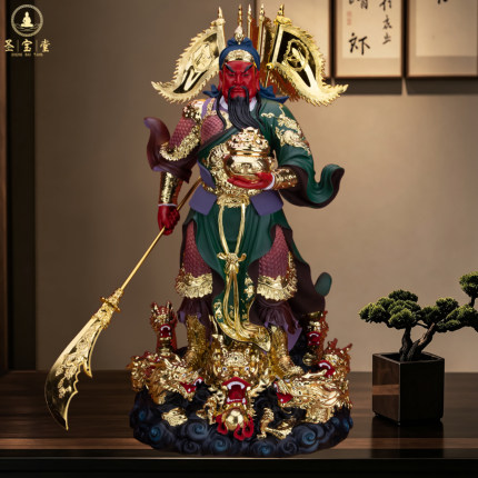 九龙关公神像武财神提刀关公关帝圣君像体关二爷树脂摆件家用供奉