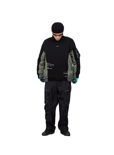 3KASHAM 解构卫衣拼接套头90新国标白鸭绒超厚600g羽绒服