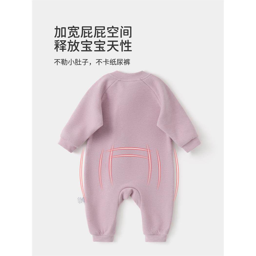 婴儿连体衣斜襟拉链春秋