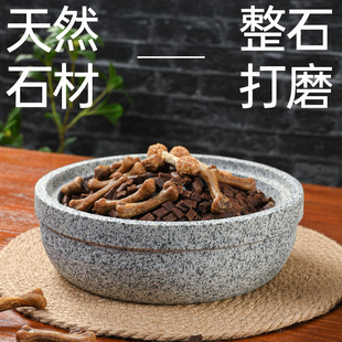 石头大号狗碗狗食盆防打翻猫咪饭碗大号狗粮盆大型犬宠物石碗猫碗