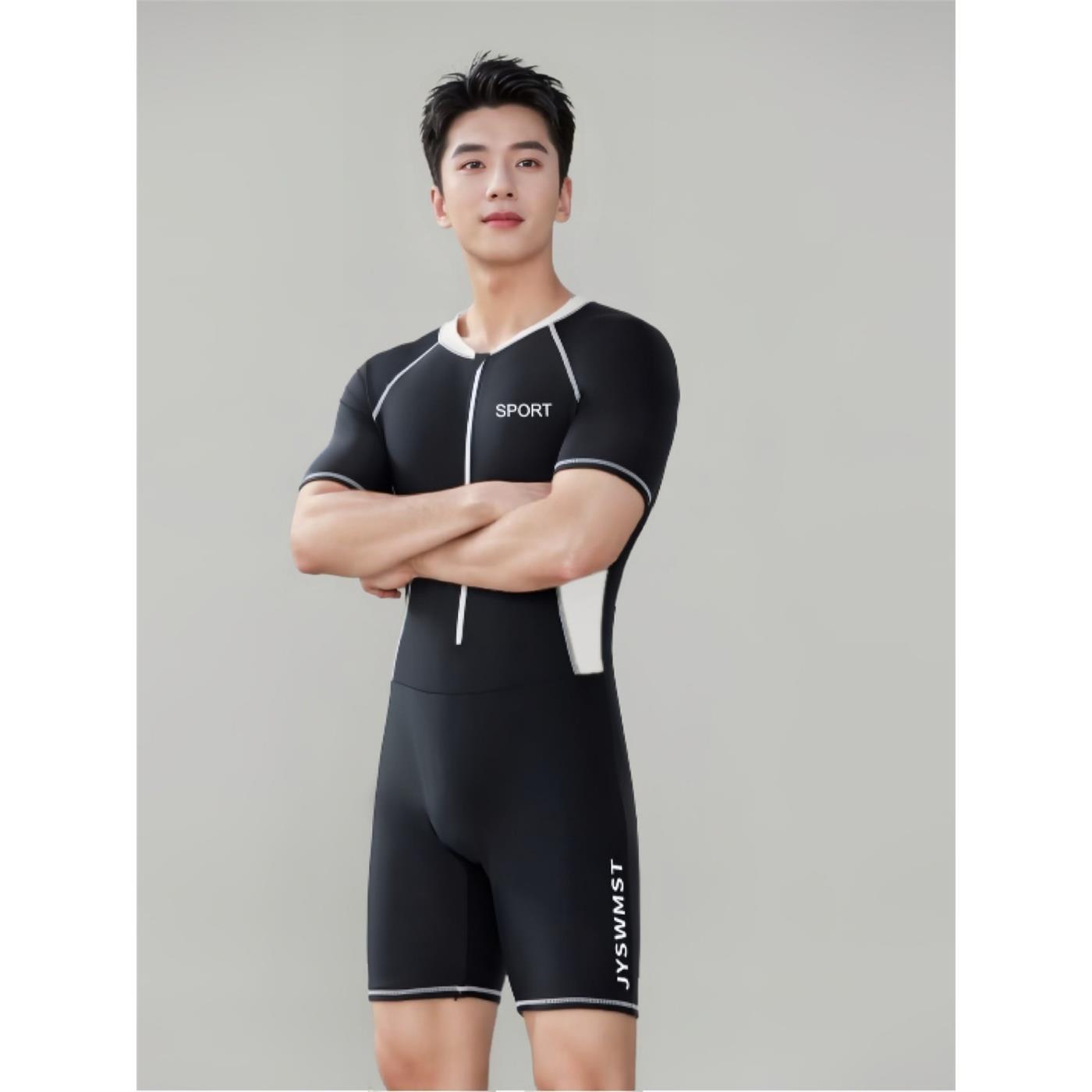 男士连体防晒泳衣2025新