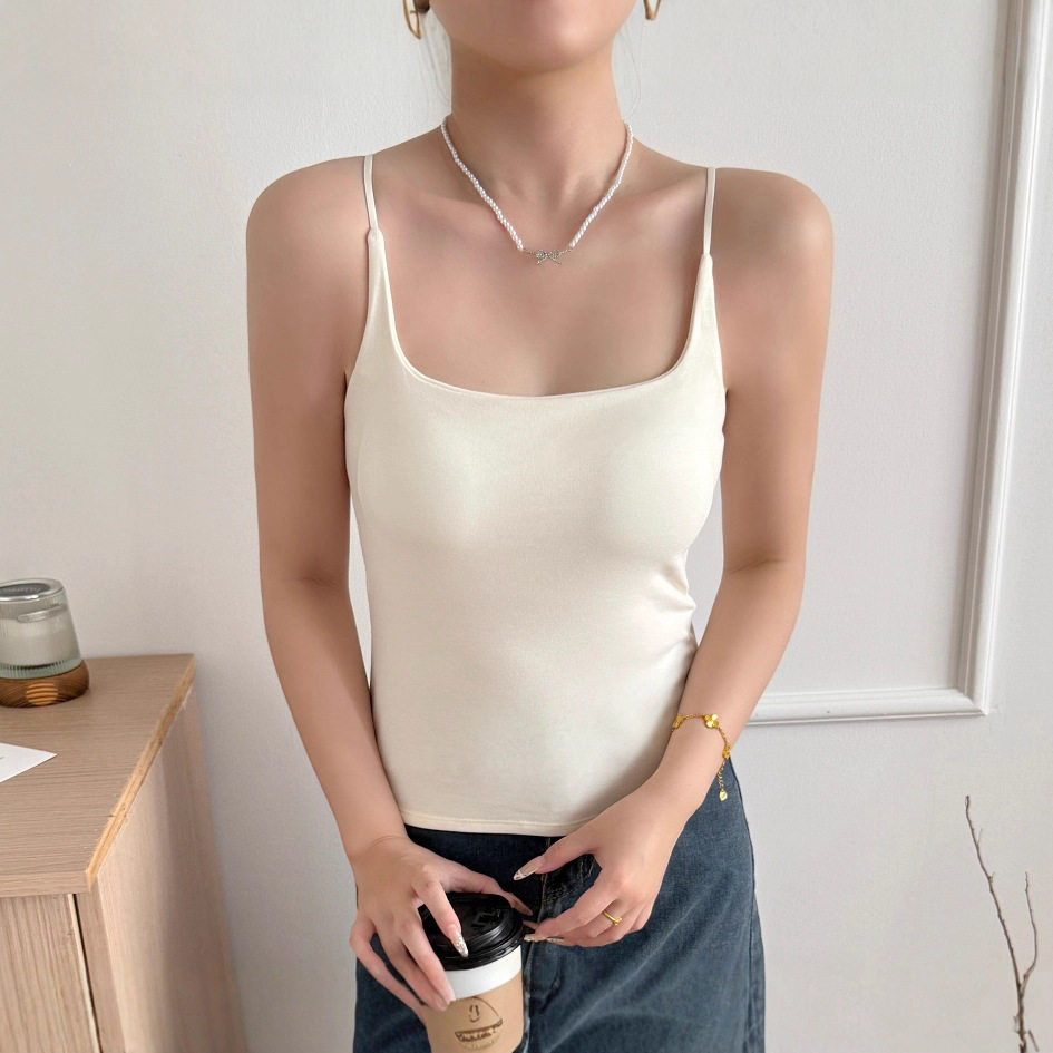 秋冬新款吊带背心女磨毛